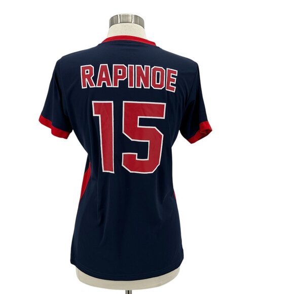 USWNT Players Womens Medium Jersey USA Megan Rapinoe Soccer Blue Red - Picture 4 of 5